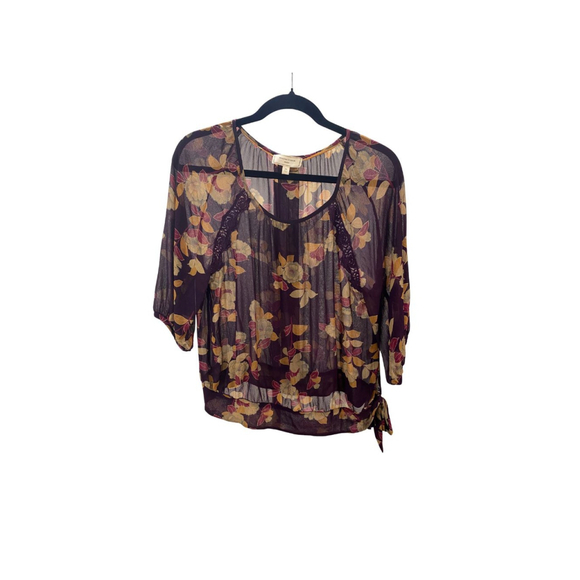 Anthropologie X Moulinette Soeurs Silk Sheer Blouse - Size 12 (EUC) - Picture 1 of 6